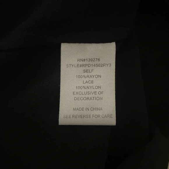 Daniel Rainn Black Lace Contemporary Modern Boho Work Going Out Blouse Womens Lg - Picture 3 of 6